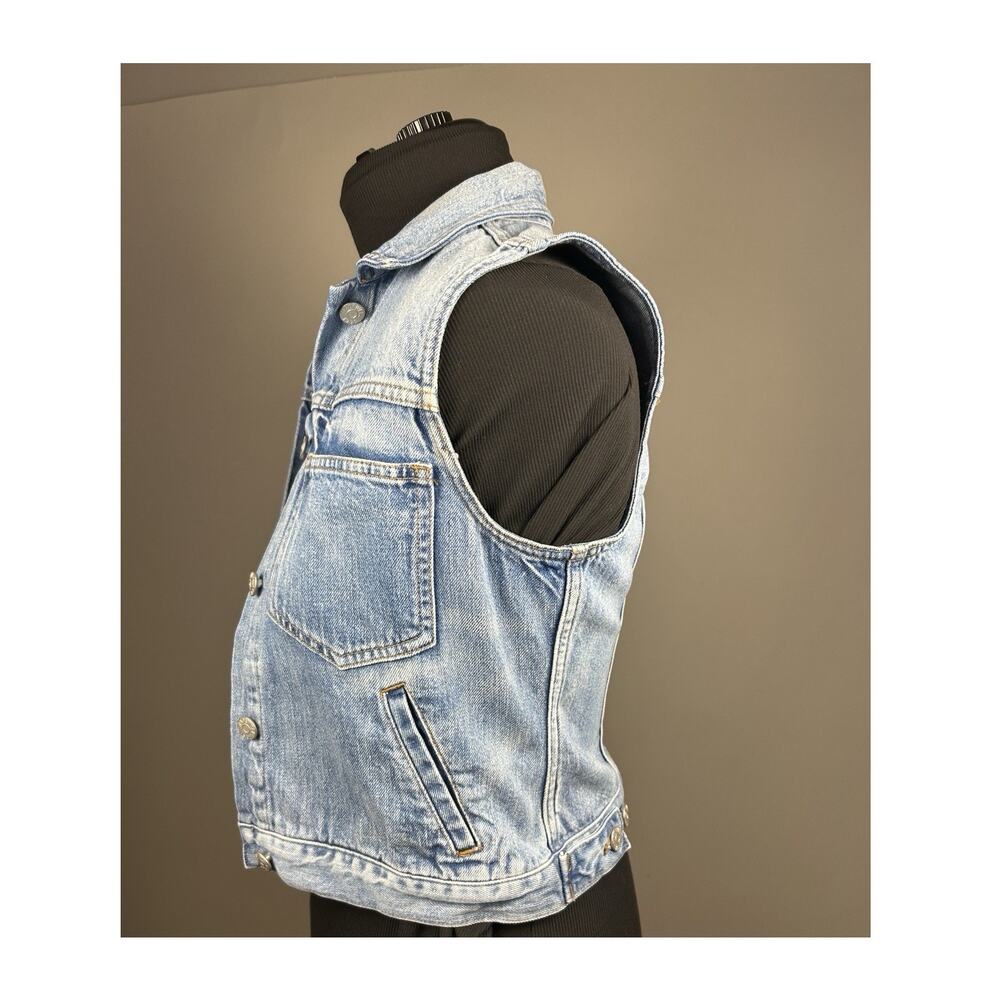 Madewell Denim Vest Small Light Wash Jean Jacket Sleeveless Casual Y2K Core - Picture 3 of 12